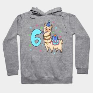 I am 6 with Lama - kids birthday 6 years old Hoodie